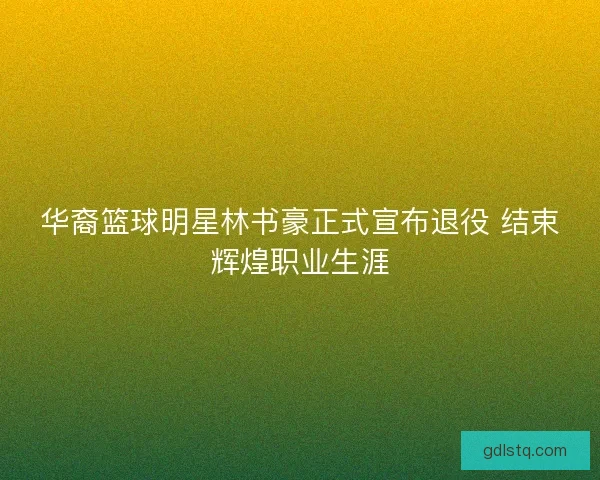 华裔篮球明星林书豪正式宣布退役 结束辉煌职业生涯 华裔篮球明星林书豪正式宣布退役 结束辉煌职业生涯